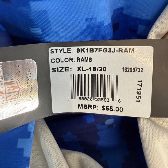 NWT NFL Los Angeles Rams Youth Blue Hoodie Sweatshirt Size XL 18/20 - Picture 7 of 7